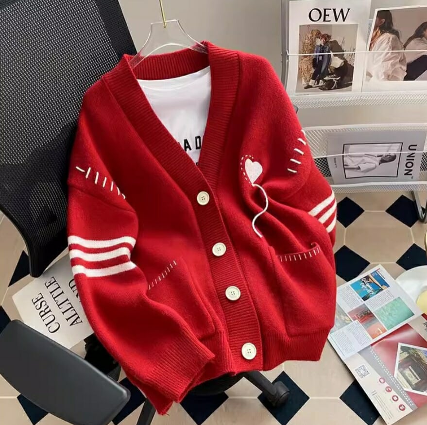 Áo len Cardigan kẻ sọc