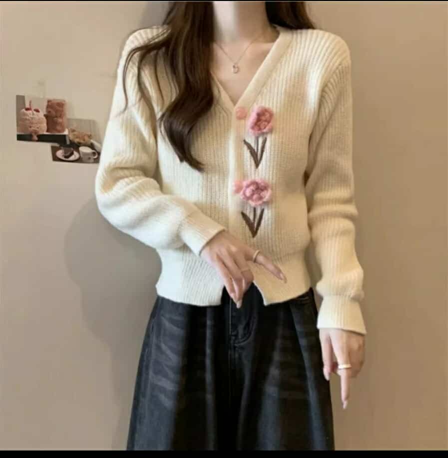 Áo len bông Cardigan