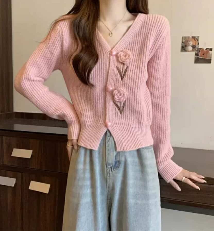 Áo len bông Cardigan